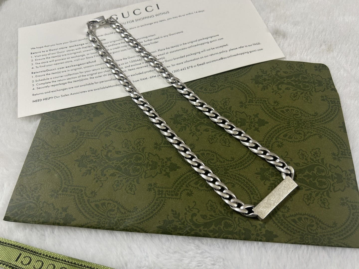 Double G Enamel Chain Necklace