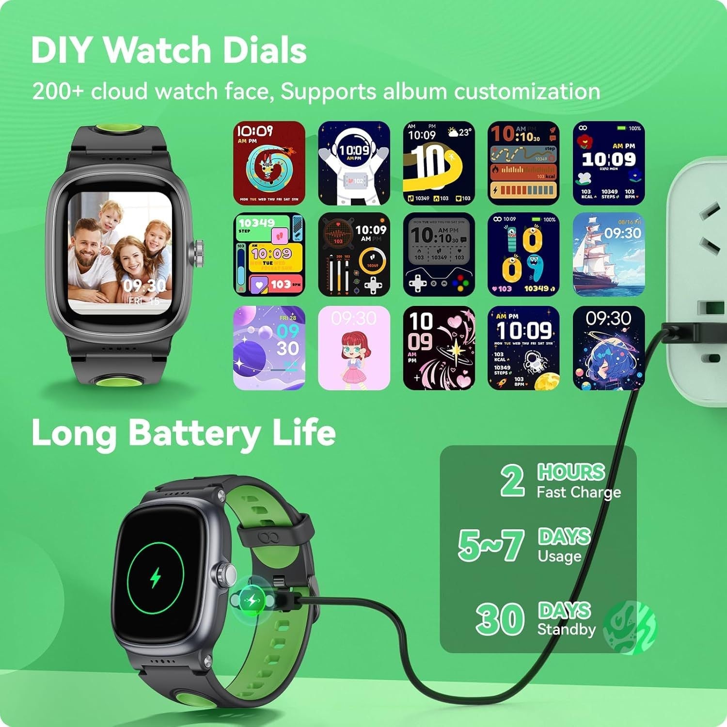 Kids Smart Watch with Fitness Tracker – Waterproof Activity Watch for Boys & Girls Ages 5–15