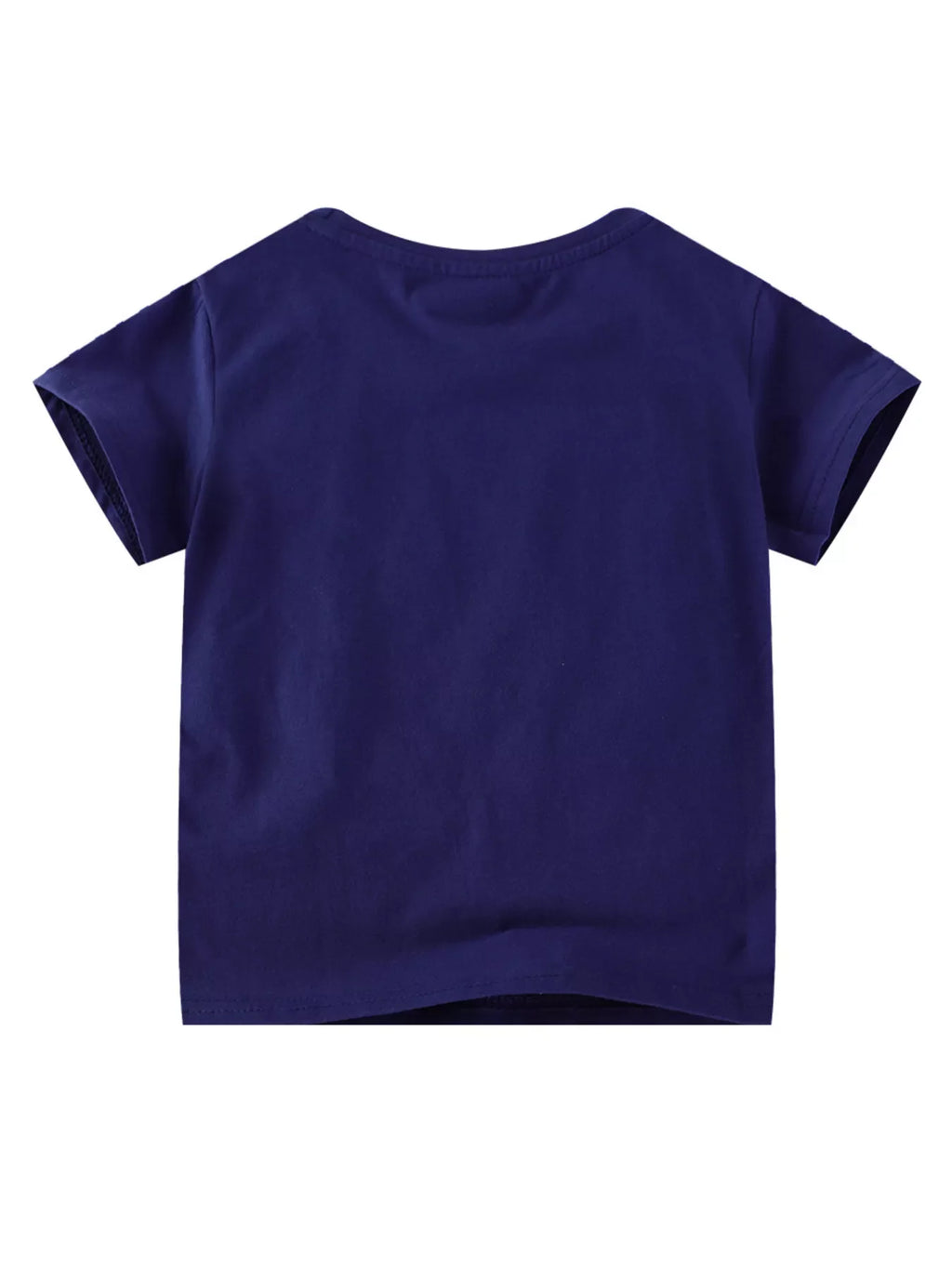 Kids Puppy Patch T-Shirt – Soft Cotton Crew Neck Tee for Boys & Girls (Navy)