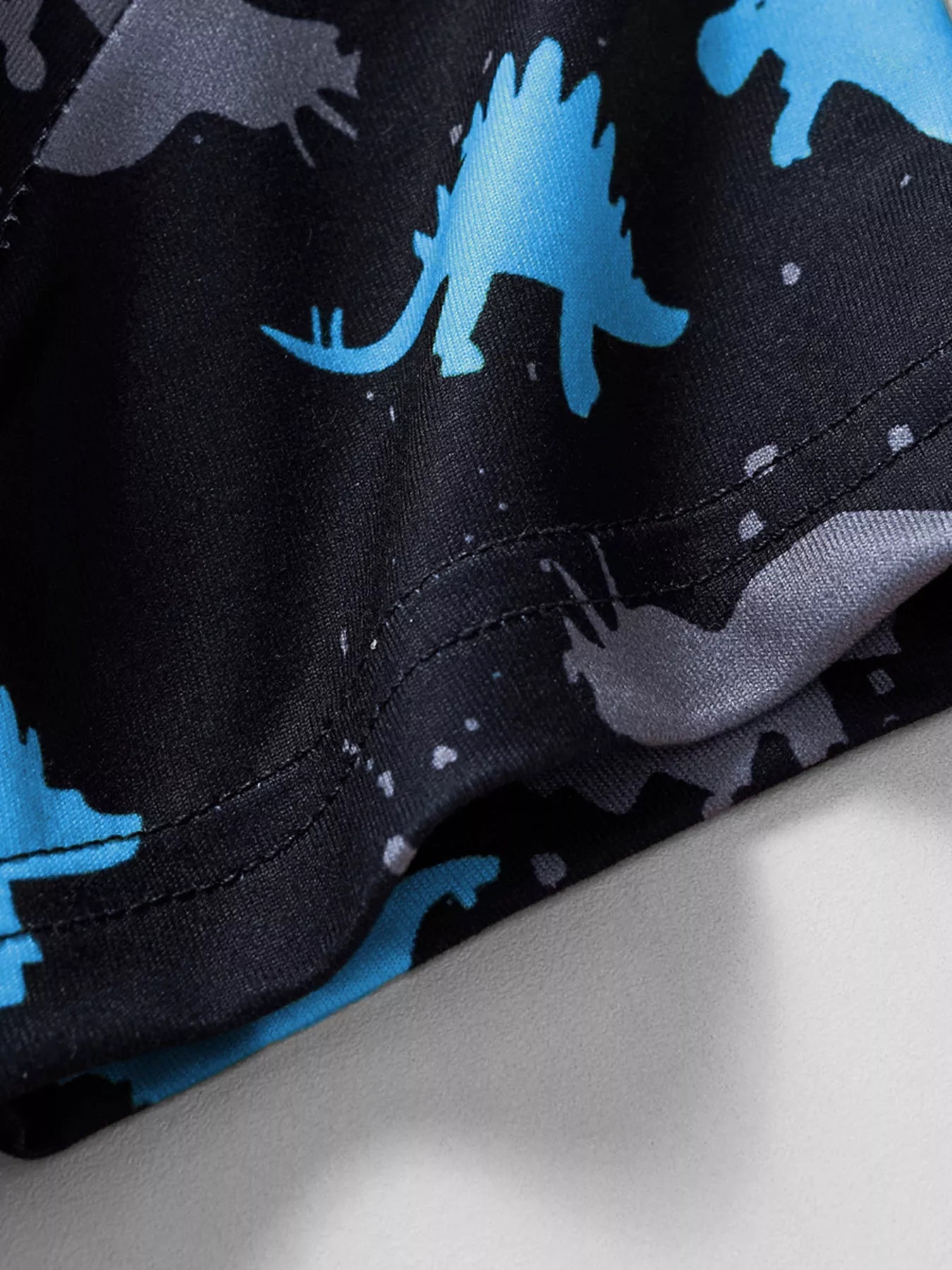 Kids Dinosaur Pajama Set – Soft Cotton Short Sleeve Top & Shorts for Boys & Girls (Black)
