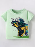 Kids Reversible Sequin T-Shirt – Color-Changing Magic Tee for Girls & Boys (Light Green)
