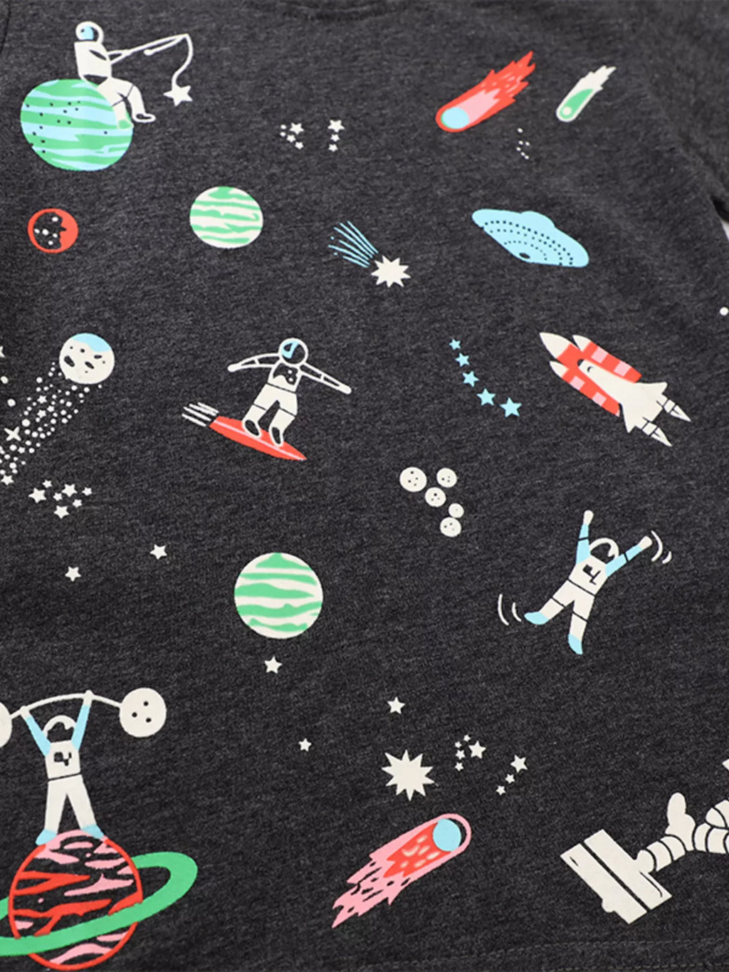 Kids Space Explorer T-Shirt – Soft Cotton Galaxy Adventure Tee for Boys & Girls (Black)