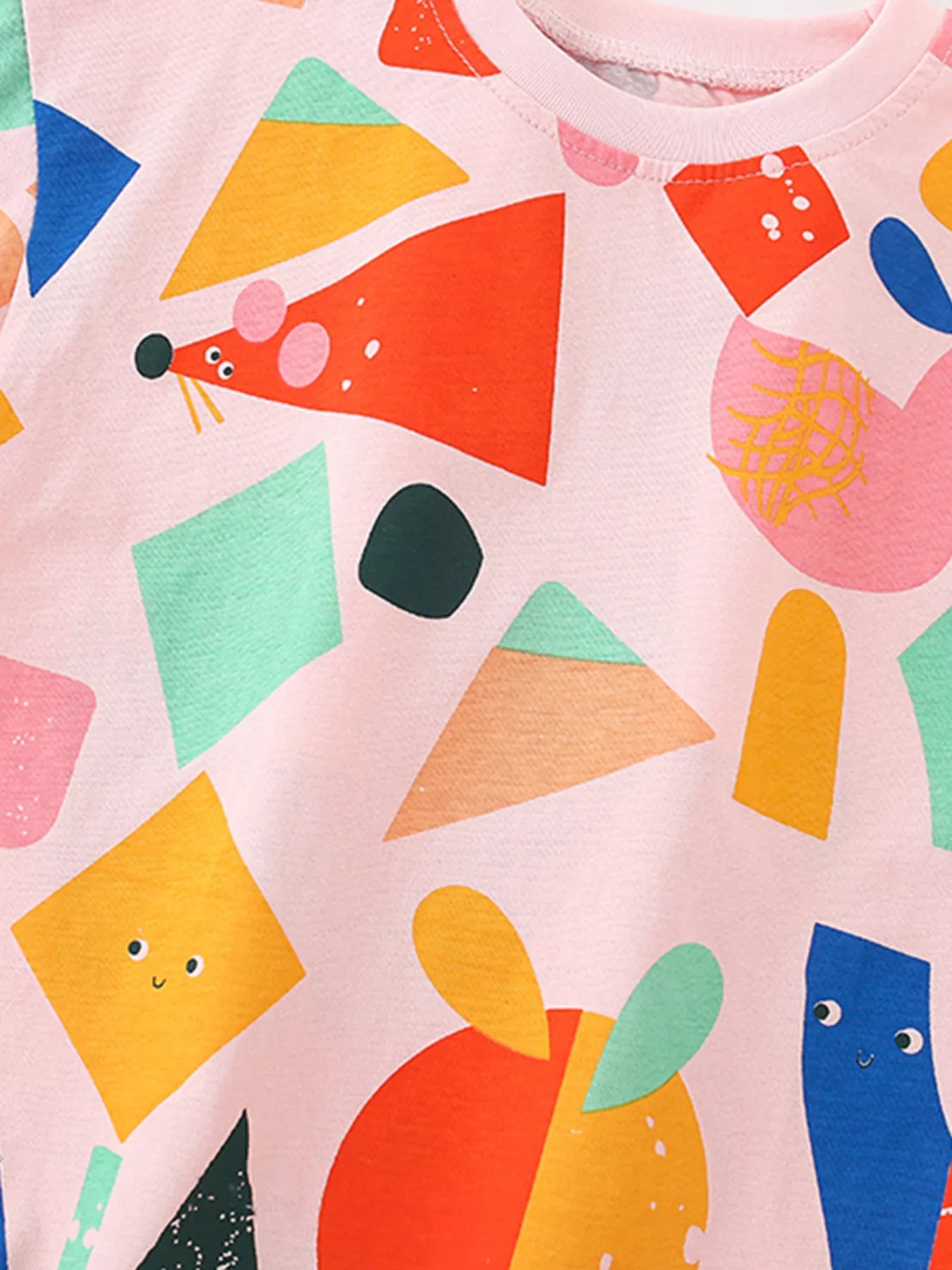 Kids Geometric Print T-Shirt | Trendy Short Sleeve Tee for Boys & Girls
