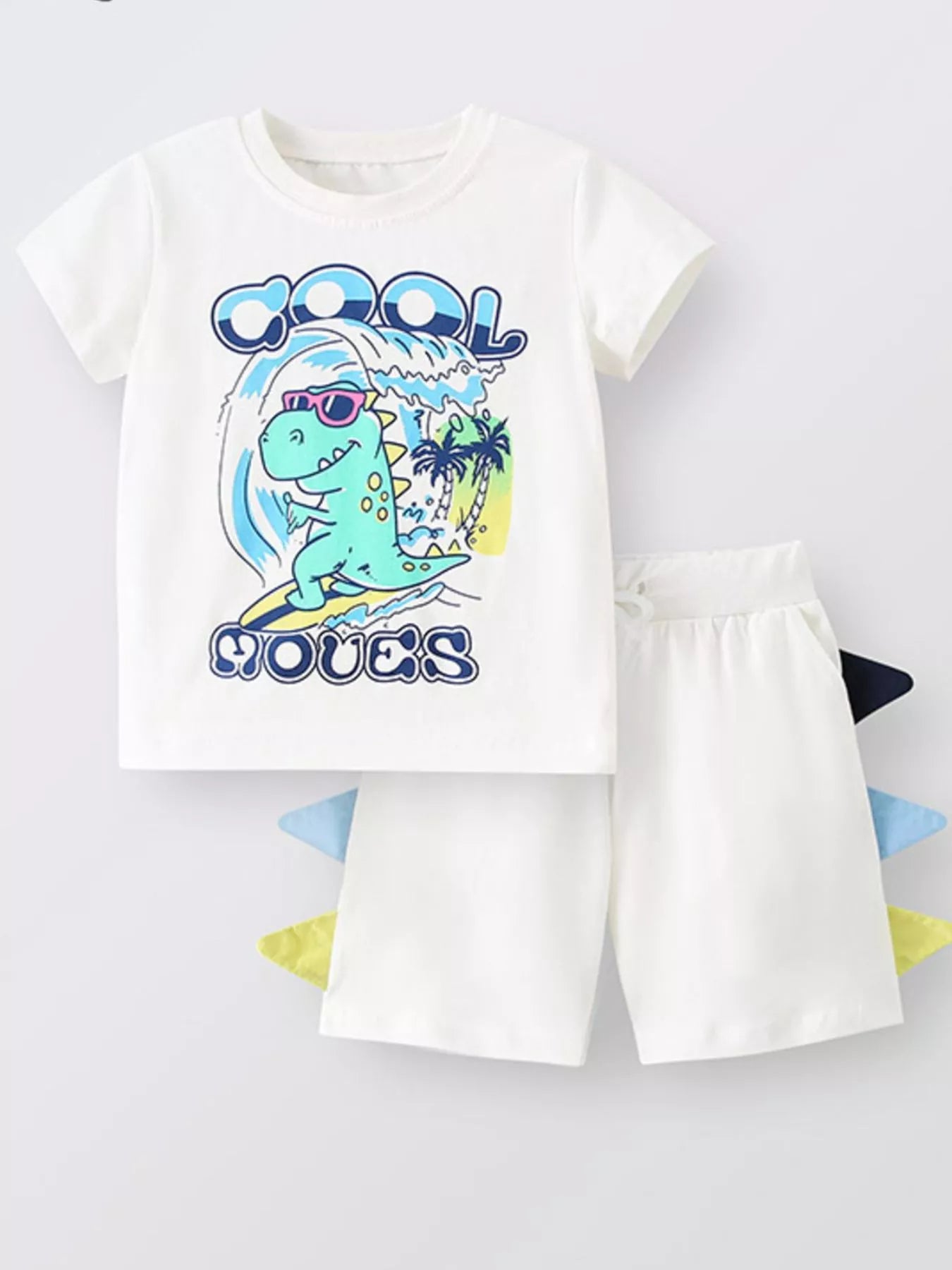 Kids Dinosaur T-Shirt & Shorts Outfit Set | Soft Cotton Summer Playwear