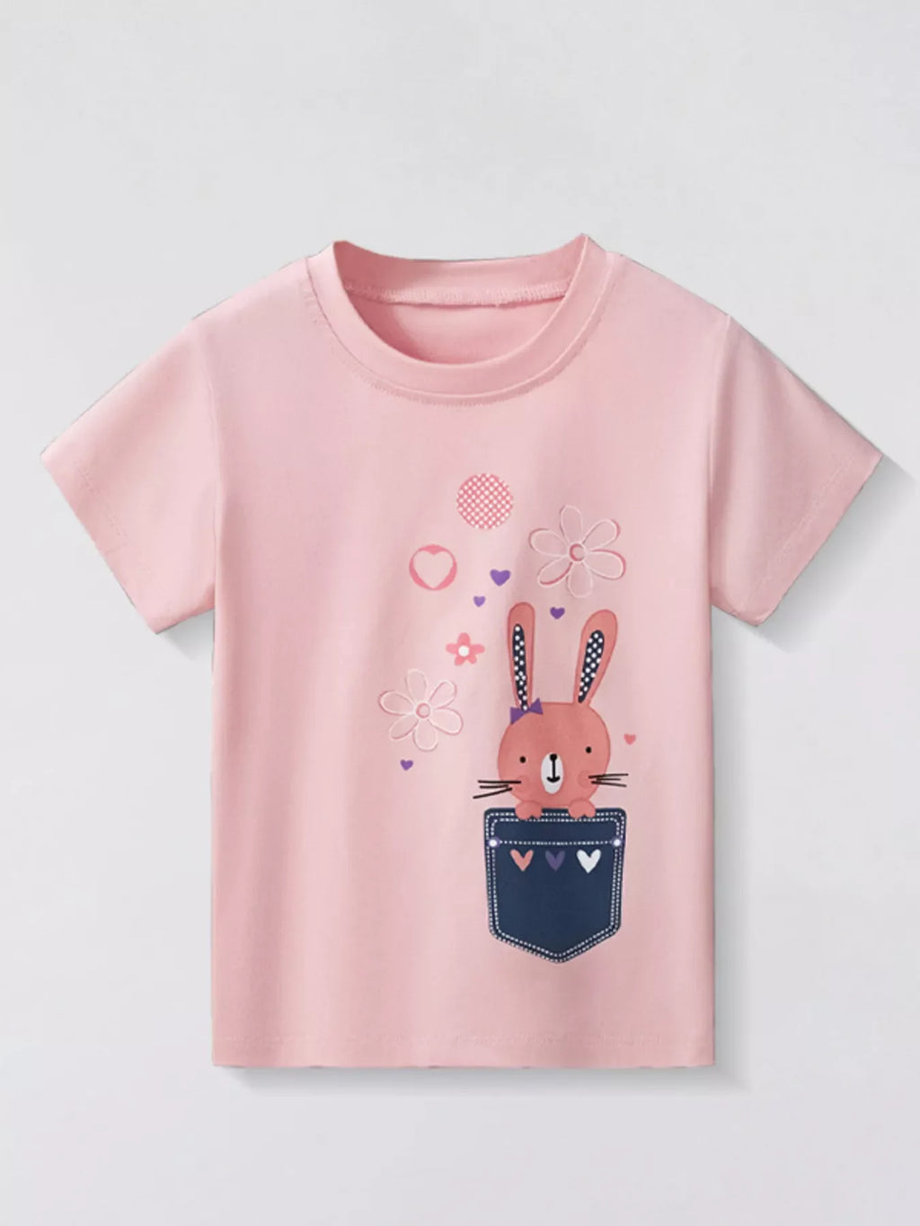 Kids Bunny T-Shirt | Adorable Round Neck Tee for Boys & Girls