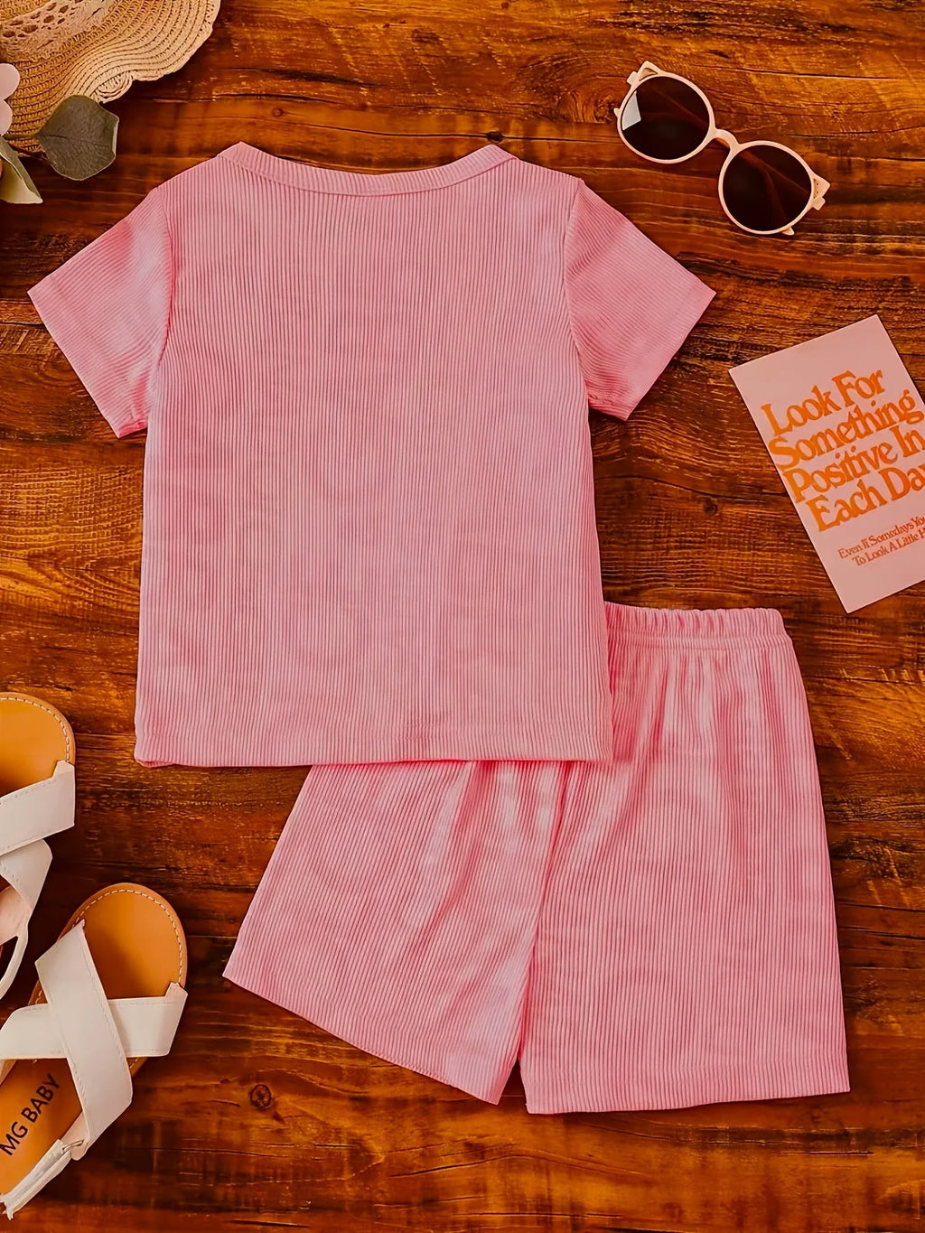 Baby & Toddler Ribbed Knit Tee & Shorts Set – Soft 2-Piece Outfit (6M–2-3Y)