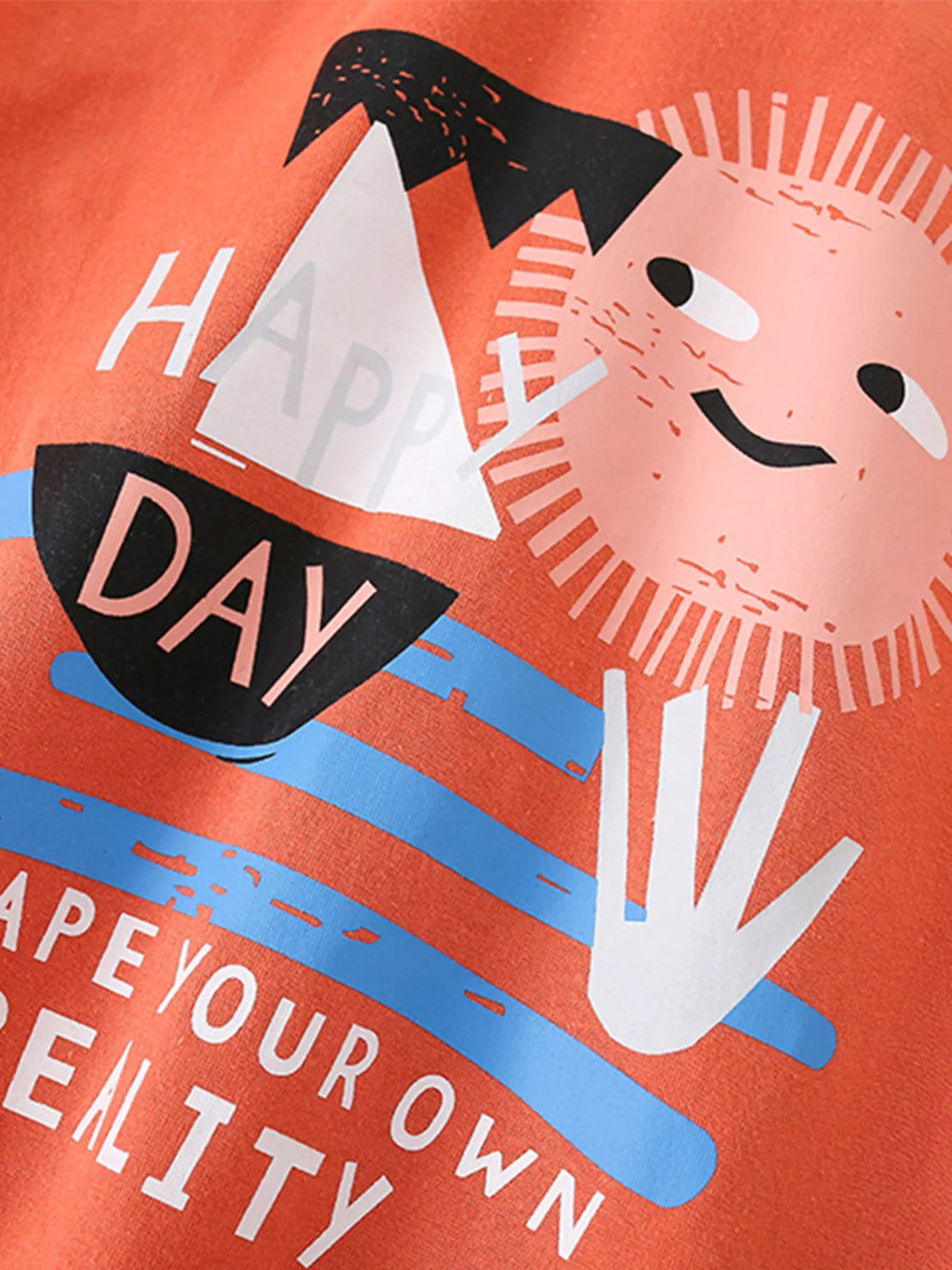 Happy Day Kids Graphic Tee | Soft Cotton Round Neck T-Shirt for Boys & Girls