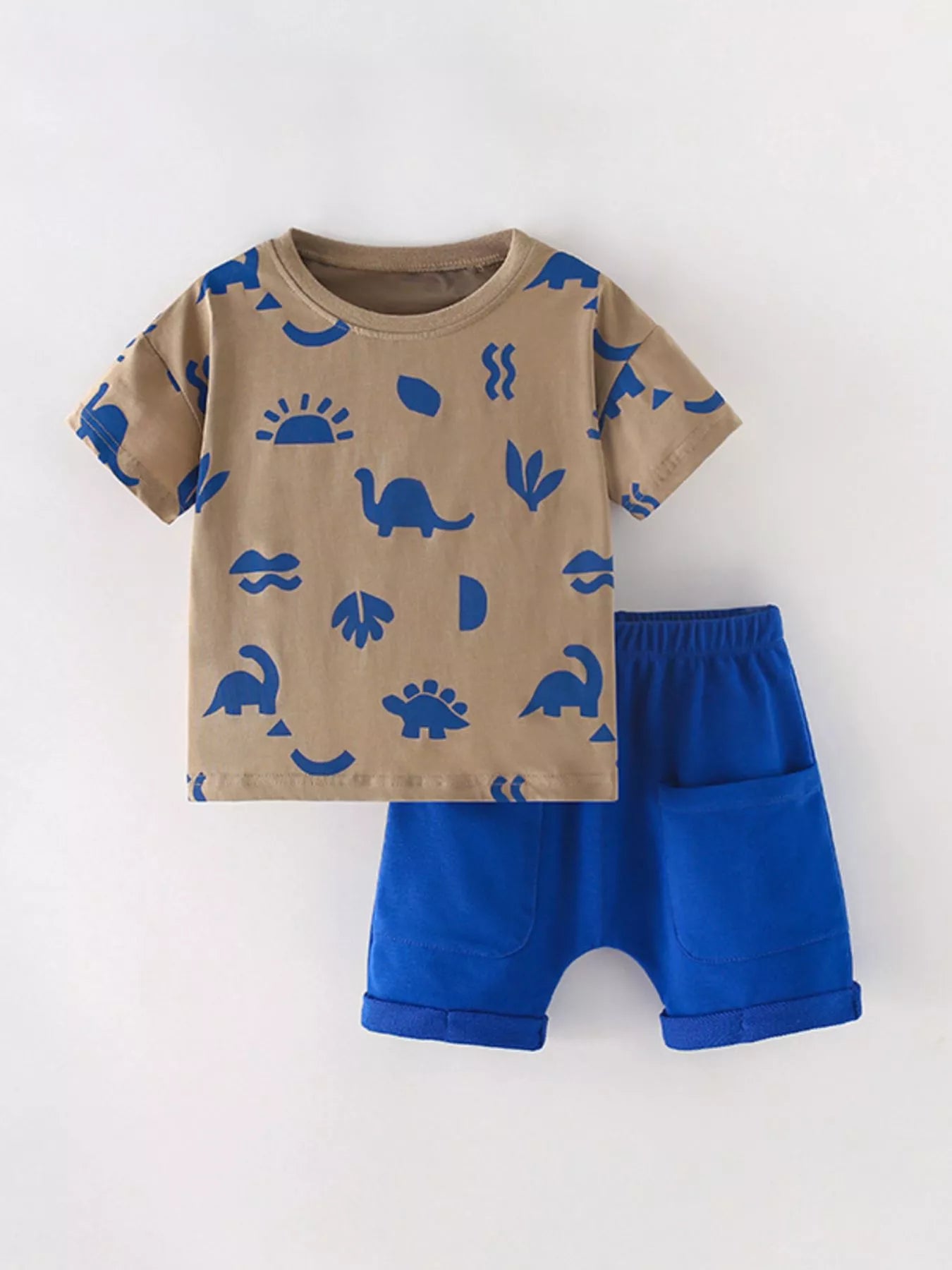 Kids Dinosaur Outfit Set | 2-Piece Cotton T-Shirt & Shorts for Boys & Girls