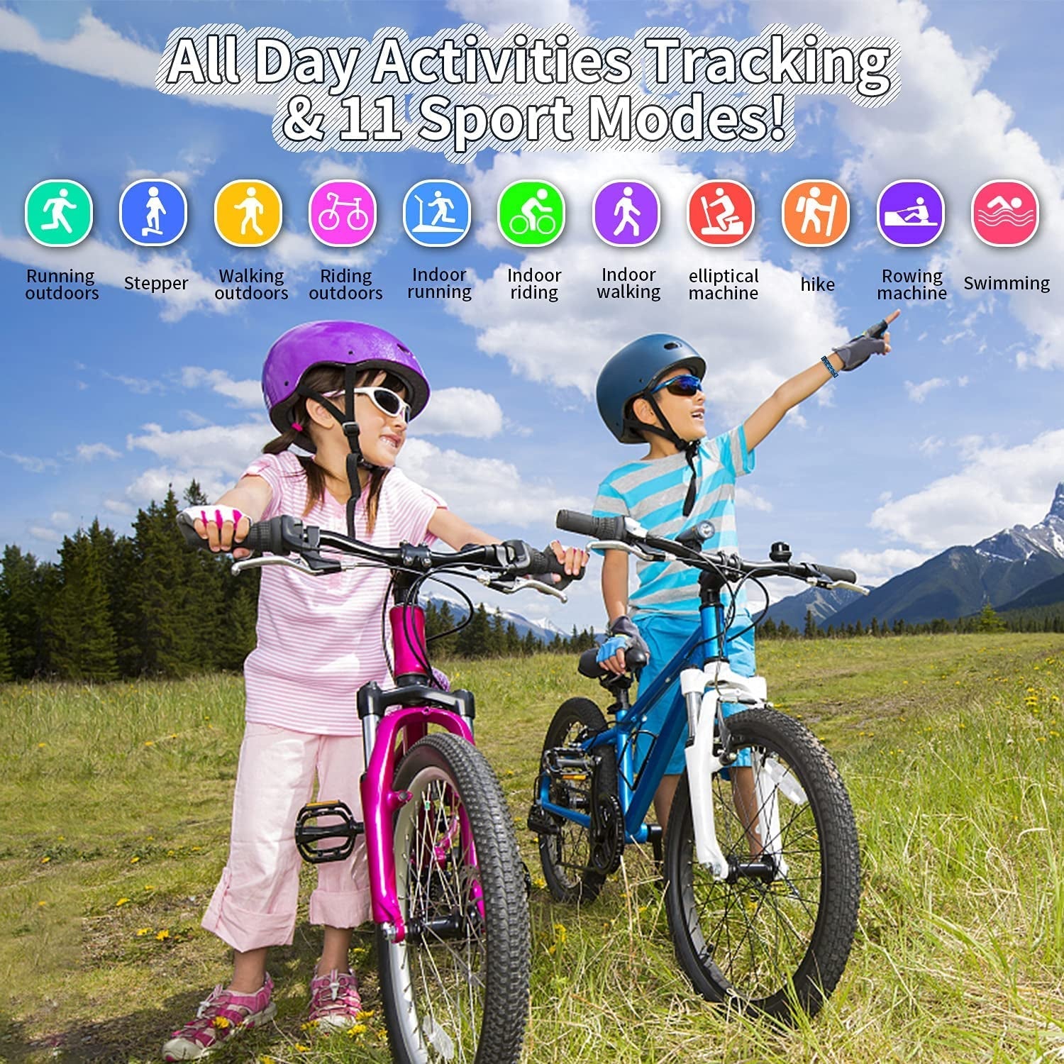 Kids Fitness Tracker Watch | IP68 Waterproof, 11 Sport Modes, Ages 6–16