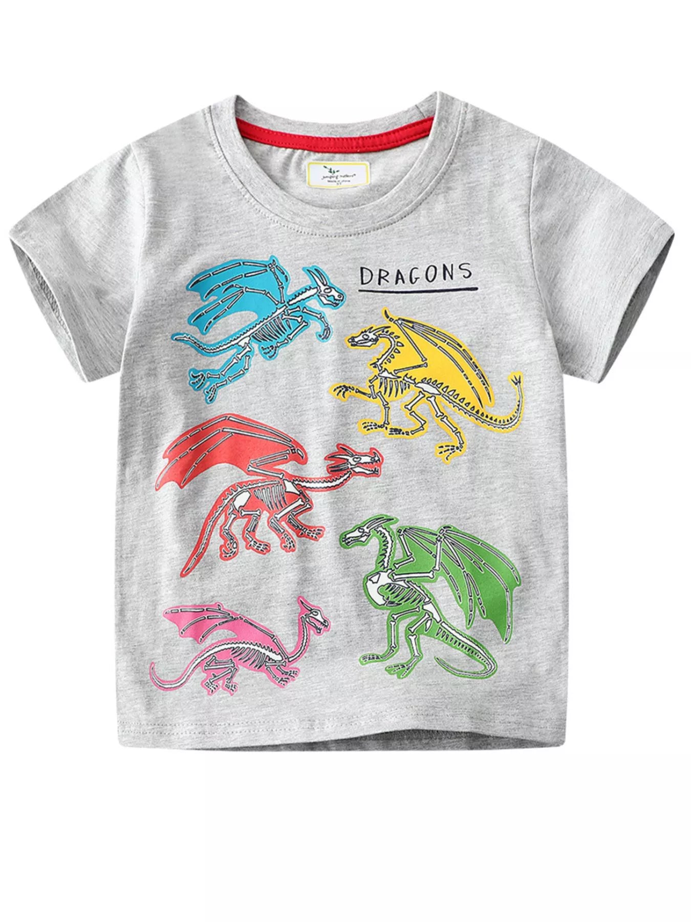 Kids Dinosaur T-Shirt – Soft Cotton Crew Neck Tee for Boys & Girls