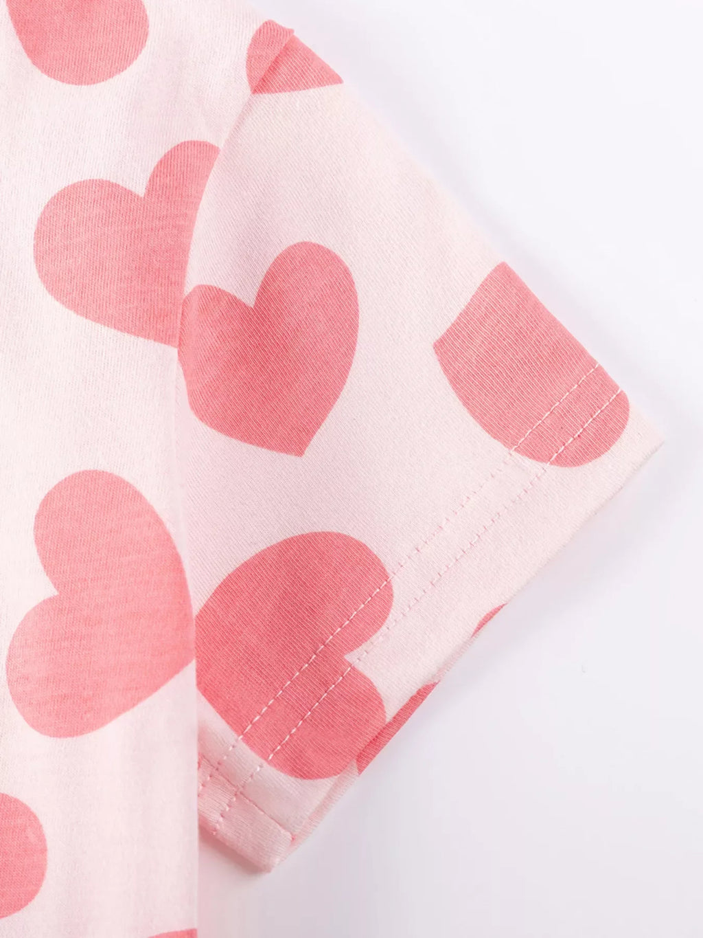 Girls Heart Print Dress - Casual Short Sleeve Summer Dress for Kids