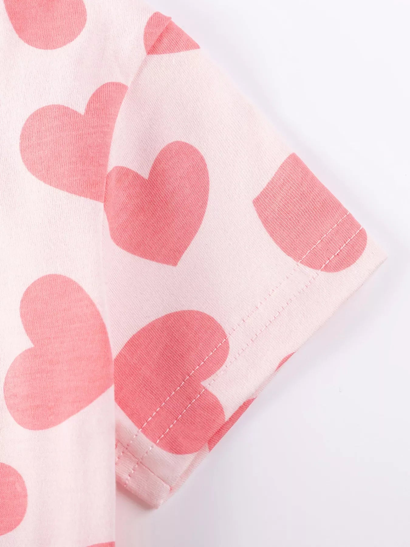 Girls Heart Print Dress - Casual Short Sleeve Summer Dress for Kids