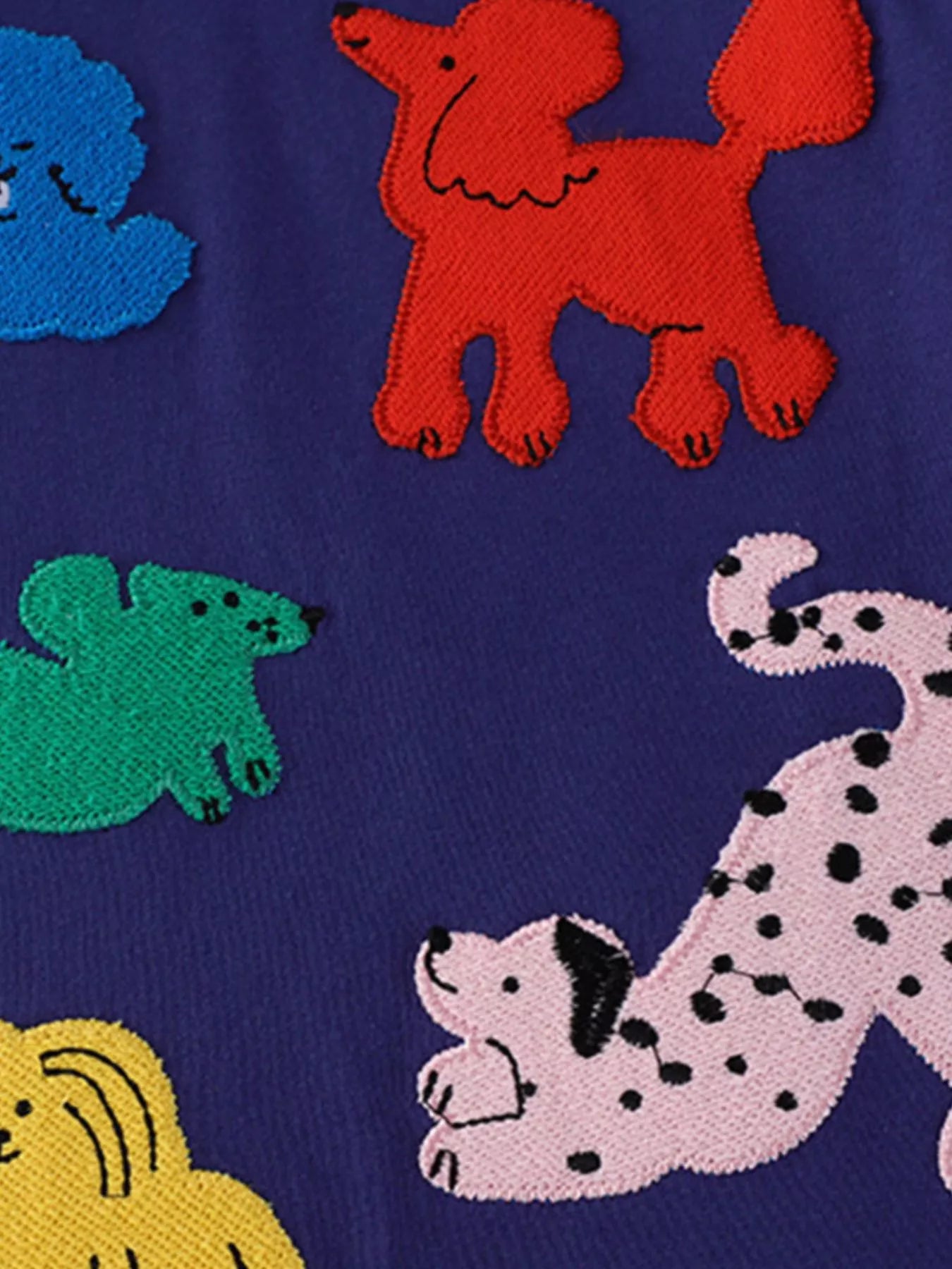 Kids Puppy Patch T-Shirt – Soft Cotton Crew Neck Tee for Boys & Girls (Navy)