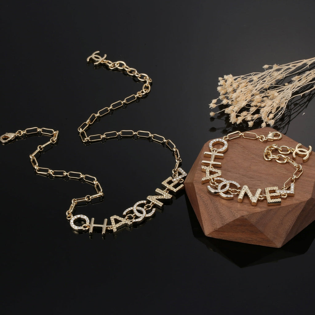 18K CC Script Chain Necklace