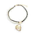 18K CC Pearl Bag Pendant Necklace