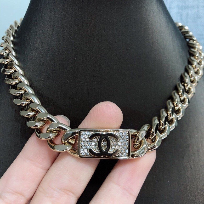 18K CC Diamonds Chain Necklace