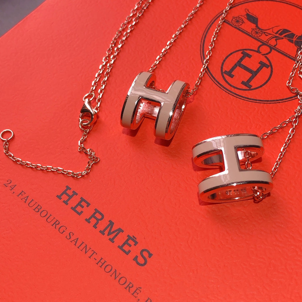 18K Mini Pop H Grey Necklace