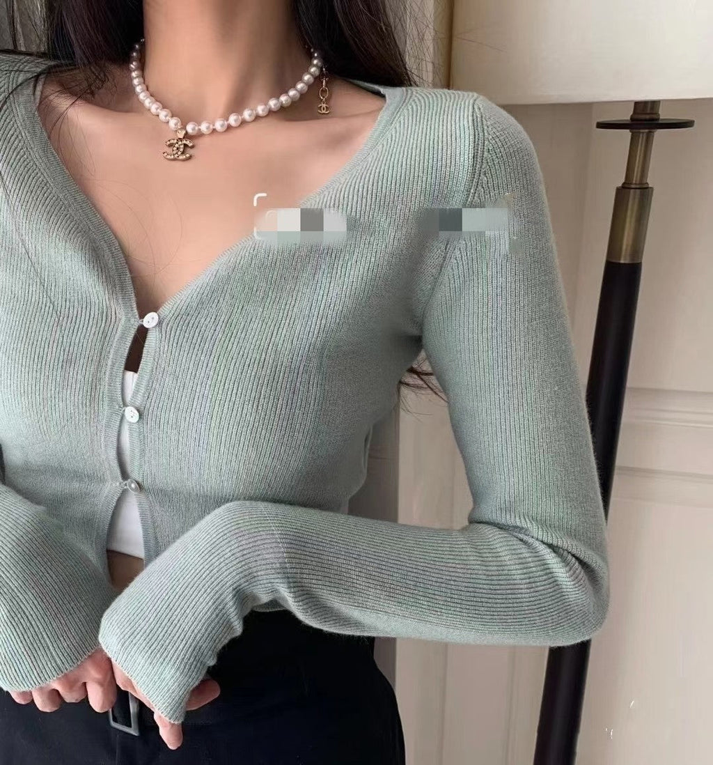 18K CC Pearl Chain Necklace